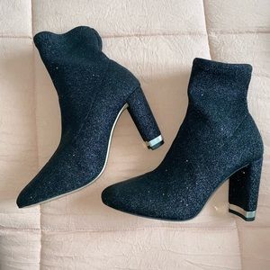 Michael Kors Sparkle Stretch Knit Ankle Booties.